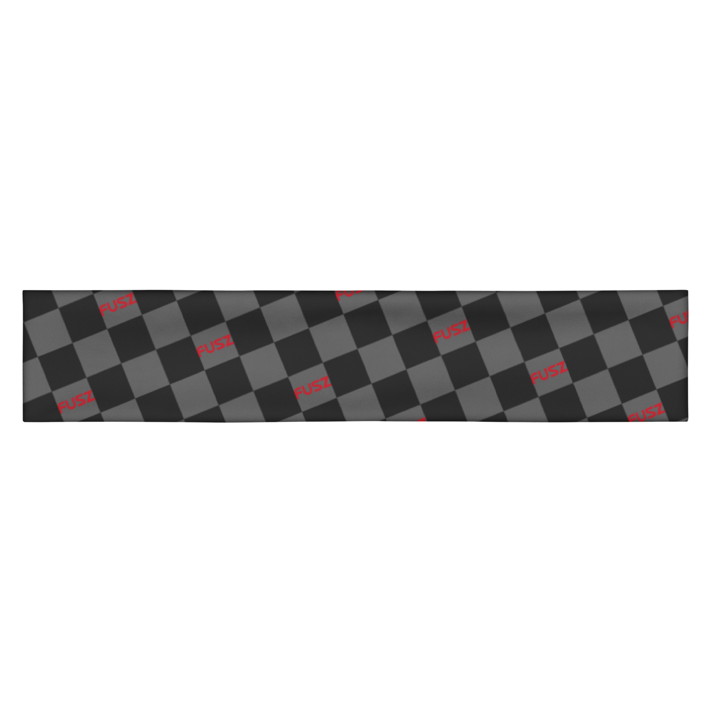 Headband - Checkered Fusz Gray and Red