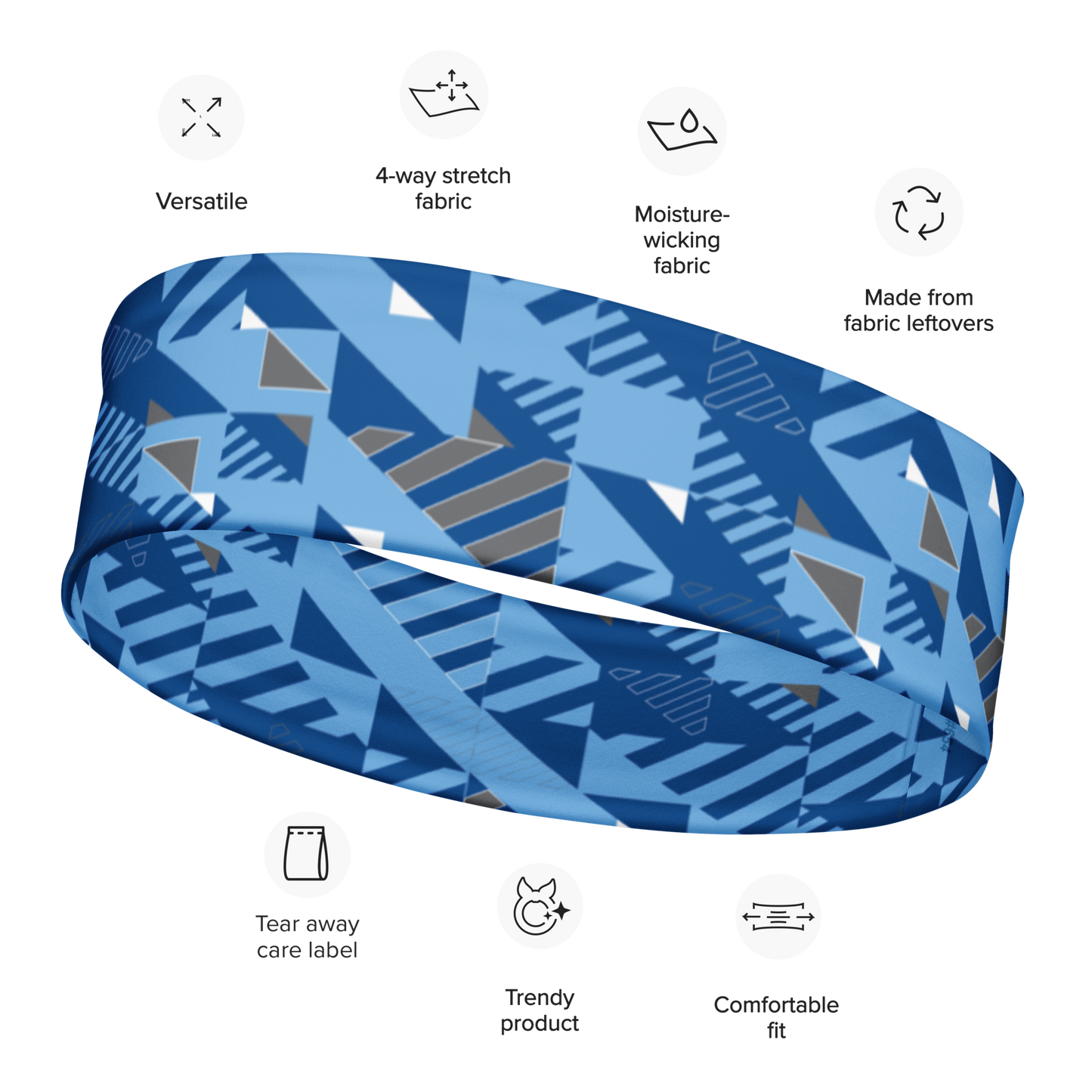 Headband - Blue Fusz Pattern