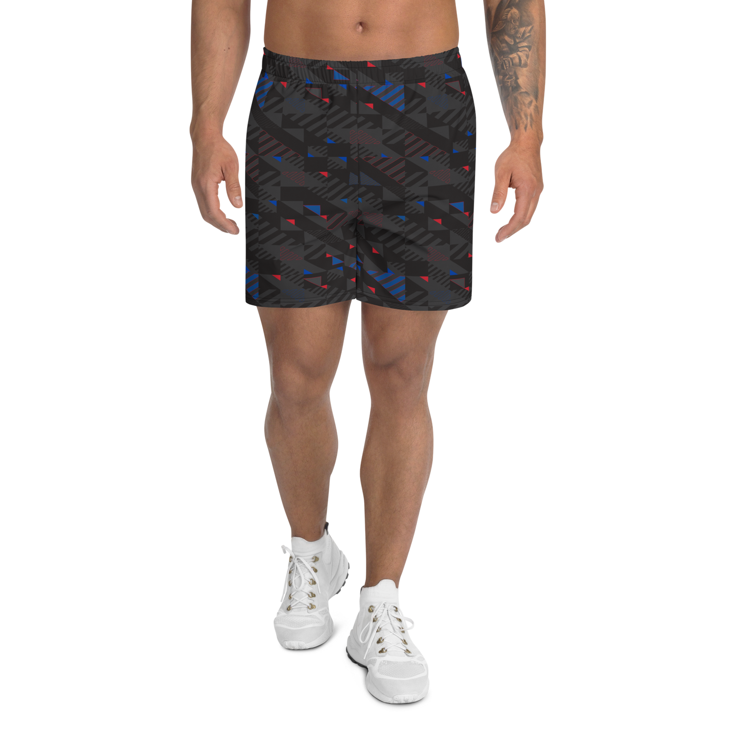 Men's Athletic Shorts - Gray Fusz Pattern