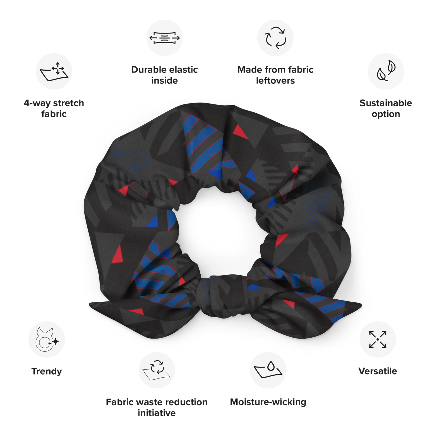 Scrunchie - Gray Fusz Pattern