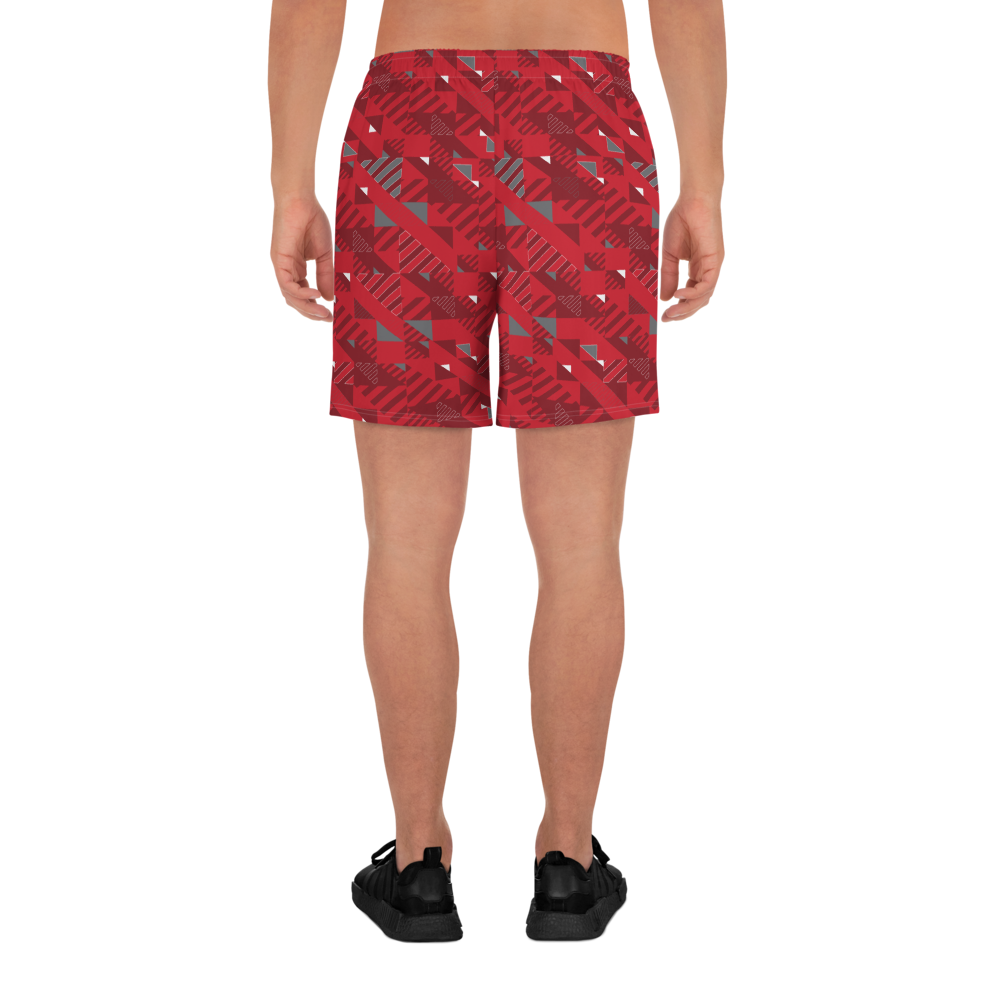 Men's Athletic Shorts - Red Fusz Pattern