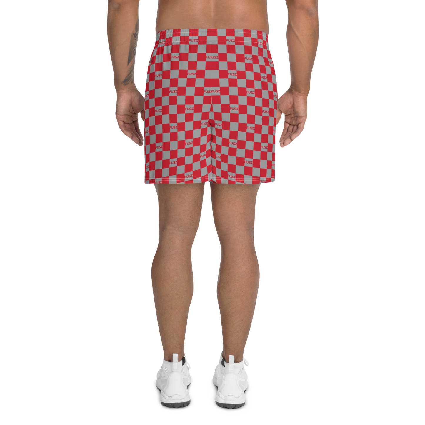 Men's Athletic Shorts - Checkered Fusz Red