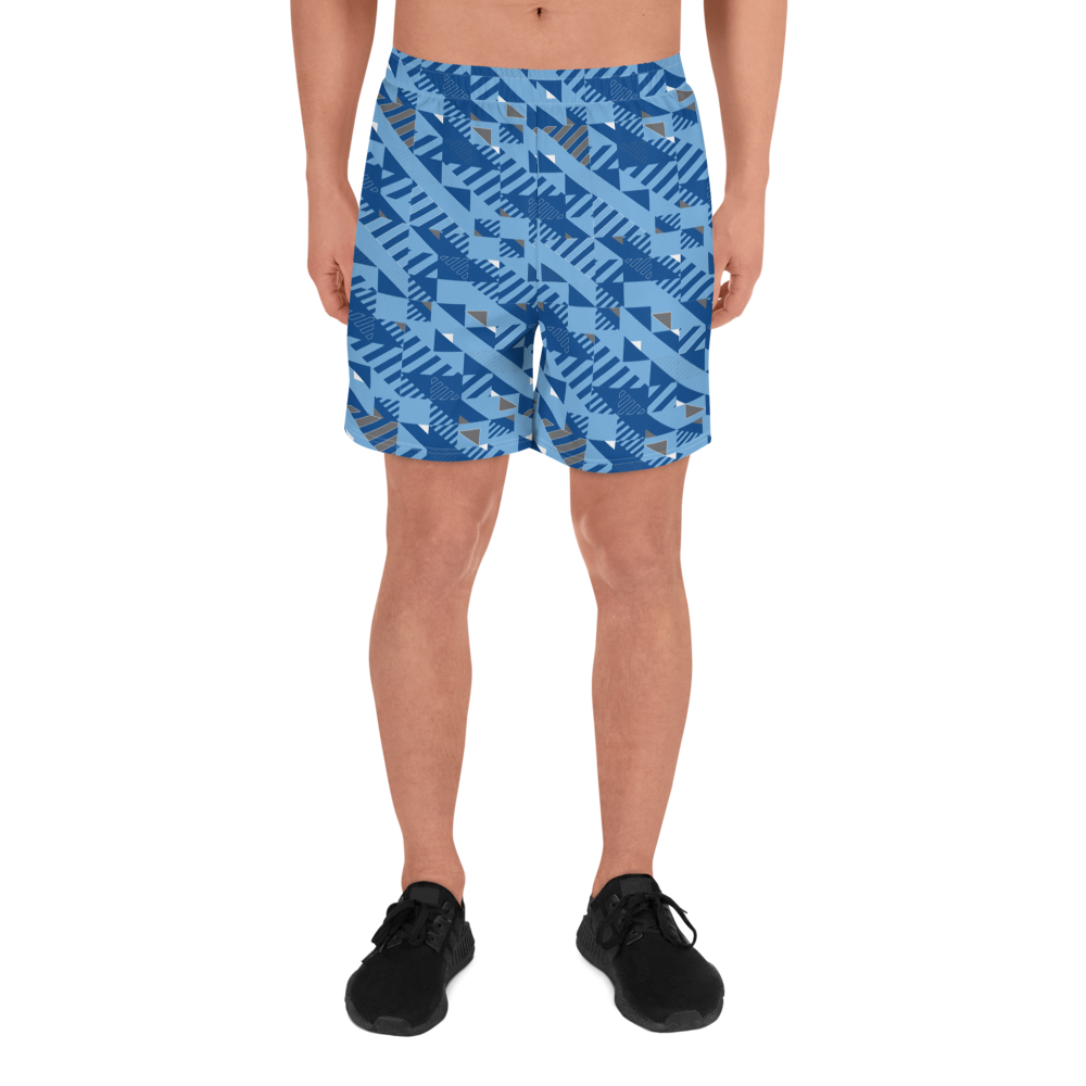 Men's Athletic Shorts - Blue Fusz Pattern