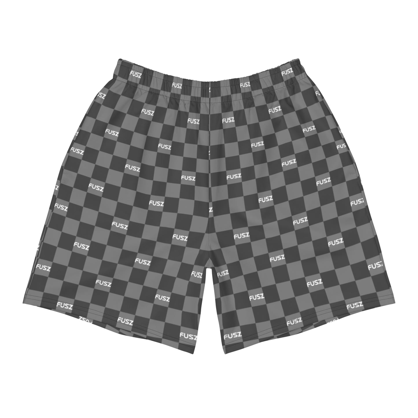 Men's Athletic Shorts - Checkered Fusz Gray