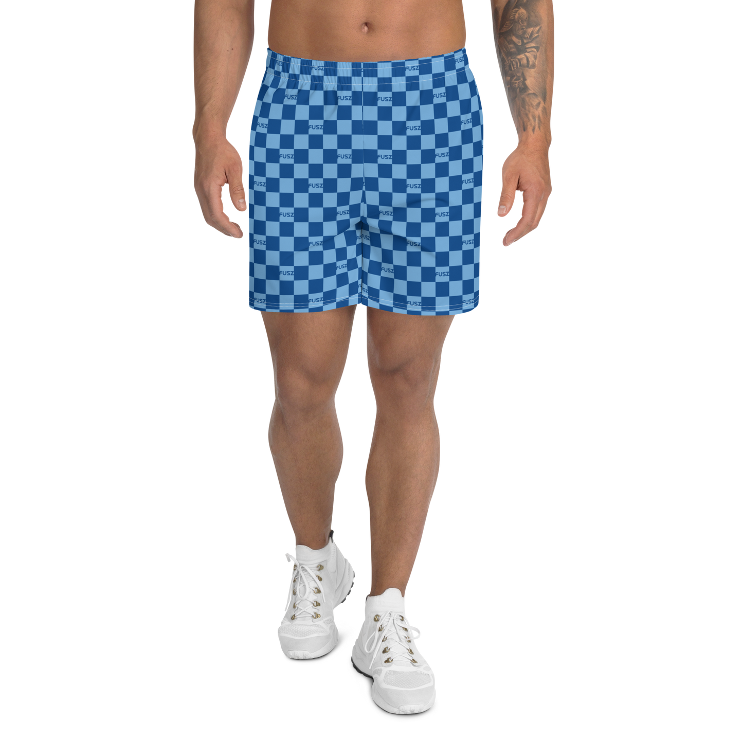 Men's Athletic Shorts - Checkered Fusz Blue