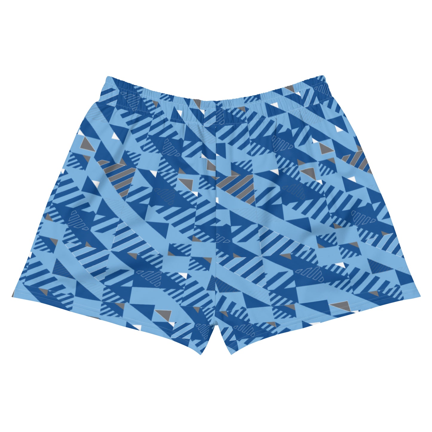 Women's Athletic Shorts - Blue Fusz Pattern