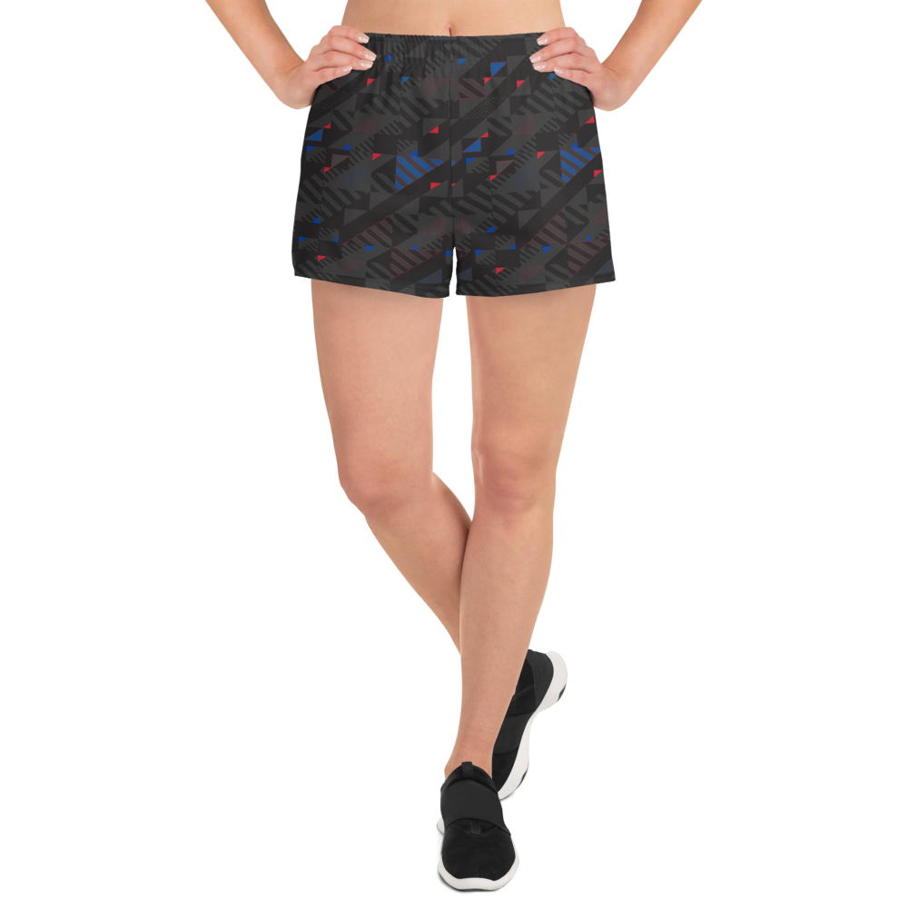 Women’s Athletic Shorts - Gray Fusz Pattern