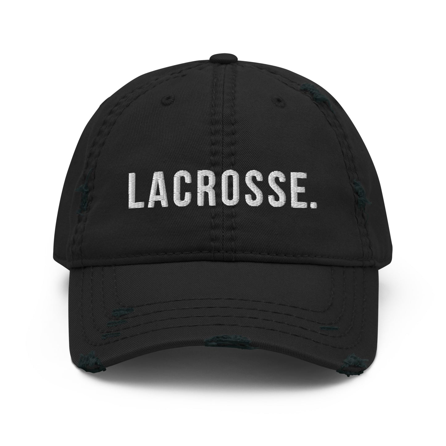 Adult Distressed Dad Hat - Embroidered Lacrosse