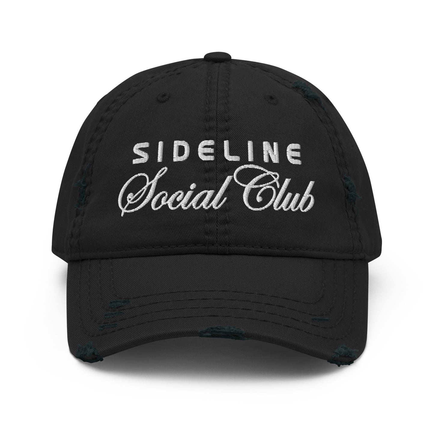 Adult Distressed Dad Hat - Embroidered Sideline Social Club