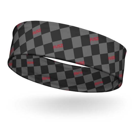 Headband - Checkered Fusz Gray and Red