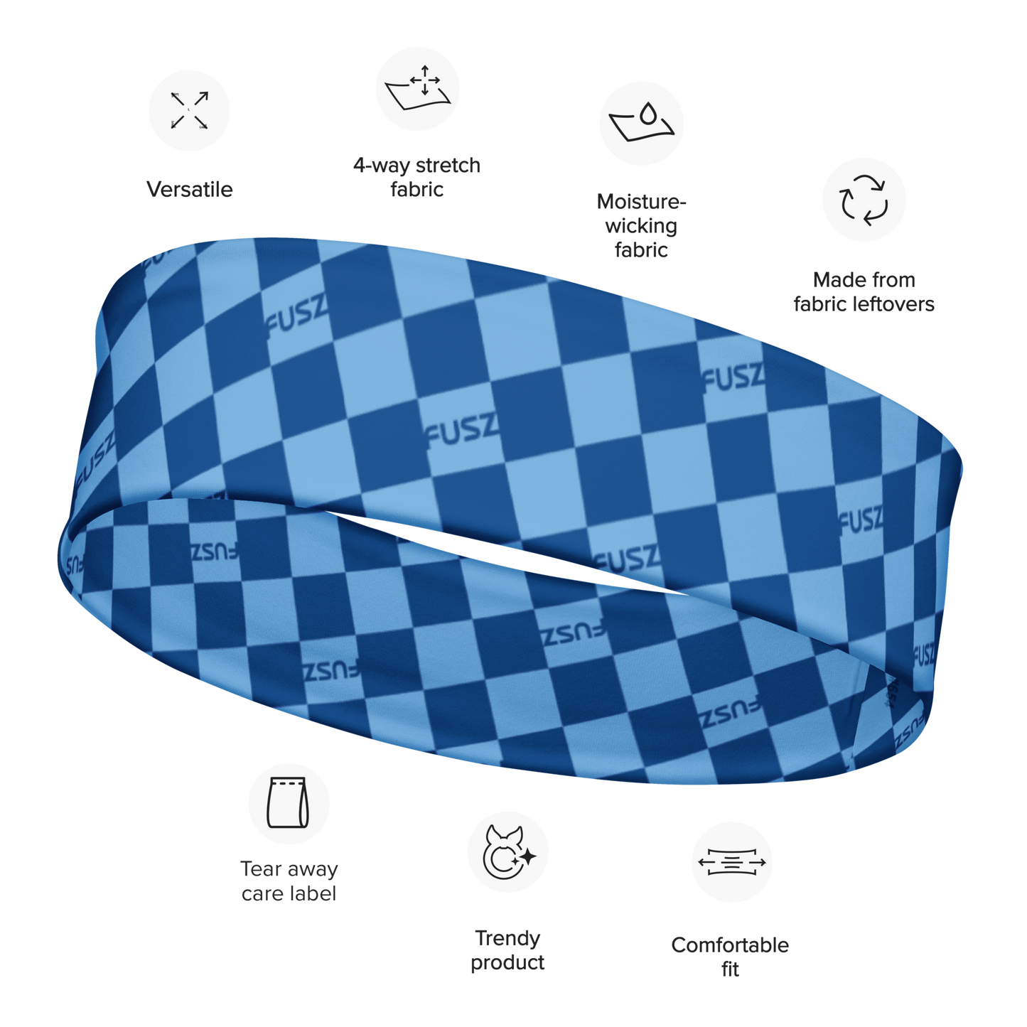 Headband - Checkered Fusz Blue