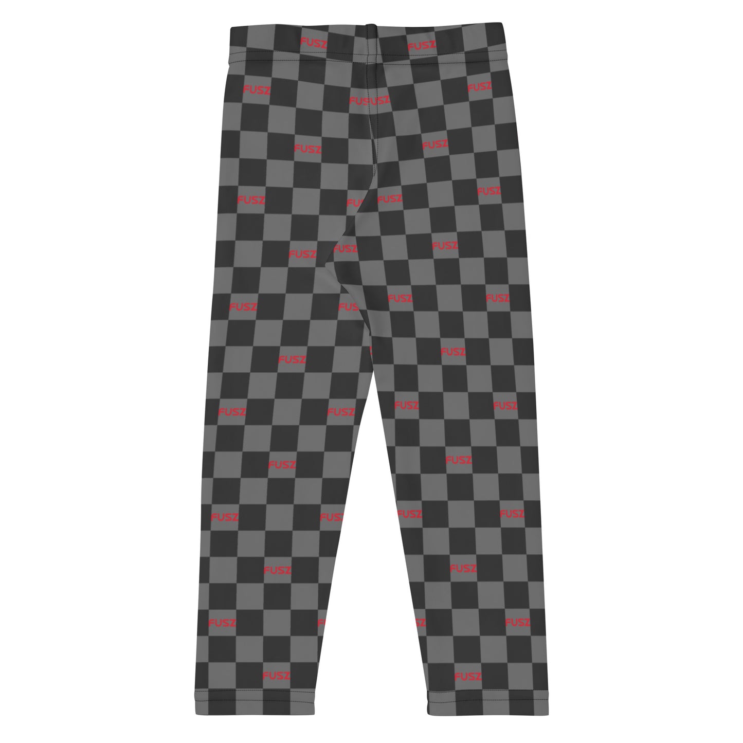 Kid's Leggings - Checkered Fusz Gray and Red