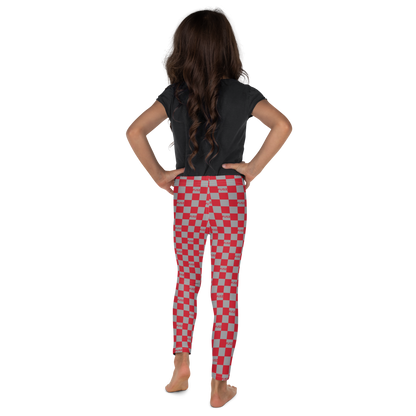 Kid's Leggings - Checkered Fusz Red