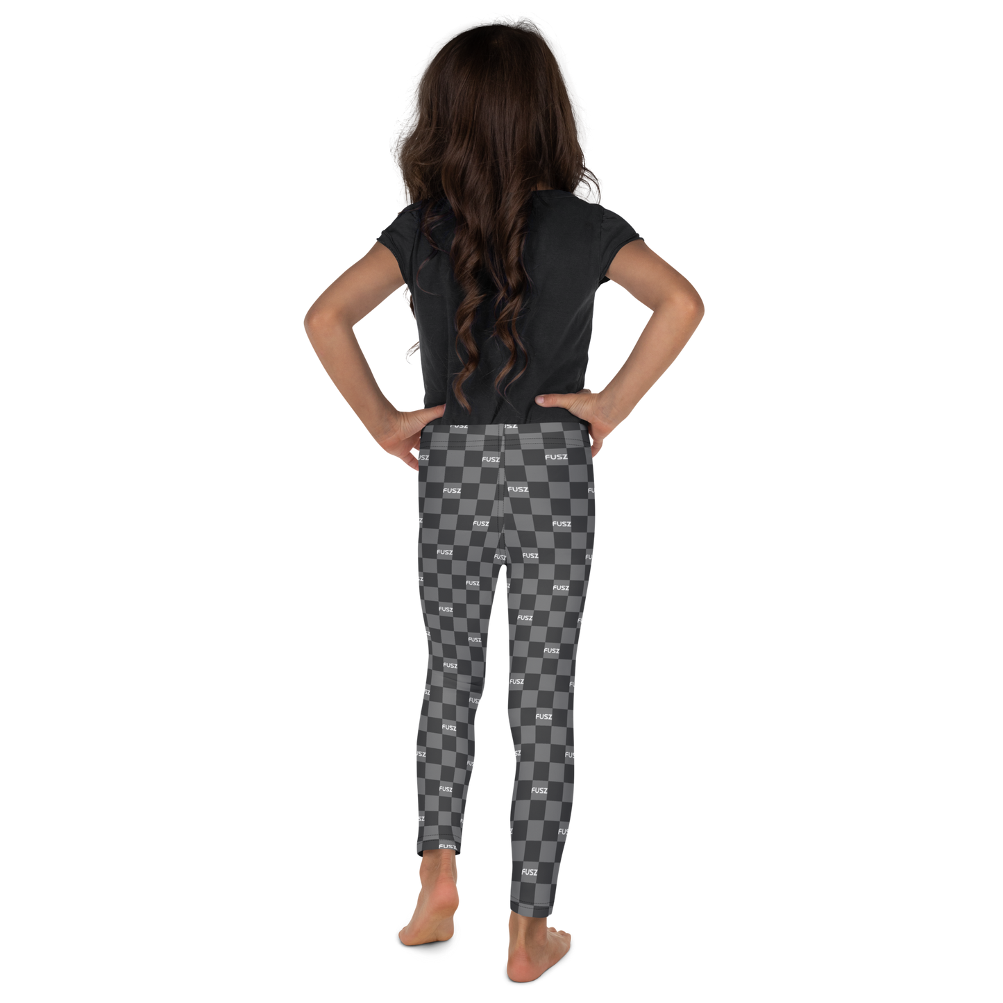 Kid's Leggings - Checkered Fusz Gray