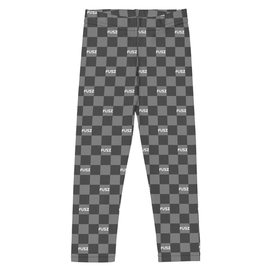 Kid's Leggings - Checkered Fusz Gray