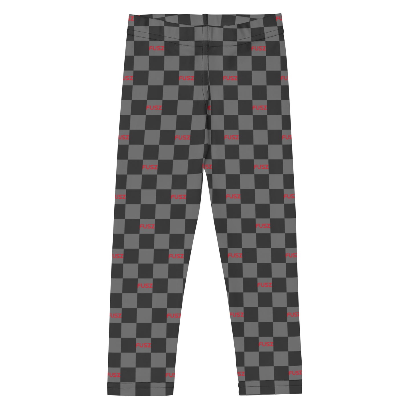 Kid's Leggings - Checkered Fusz Gray and Red