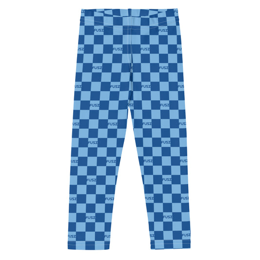 Kid's Leggings - Checkered Fusz Blue