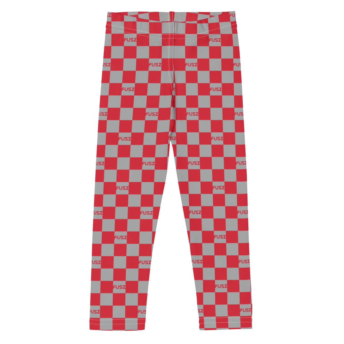 Kid's Leggings - Checkered Fusz Red