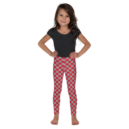 Kid's Leggings - Checkered Fusz Red