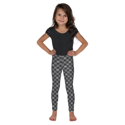 Kid's Leggings - Checkered Fusz Gray