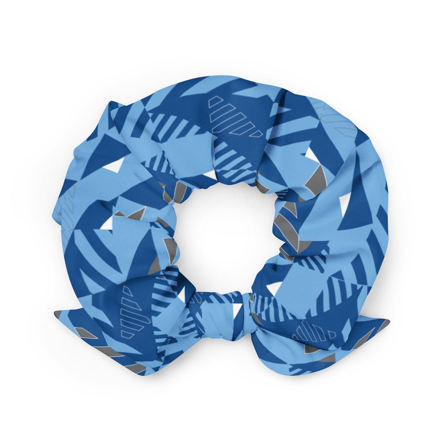 Scrunchie - Blue Fusz Pattern