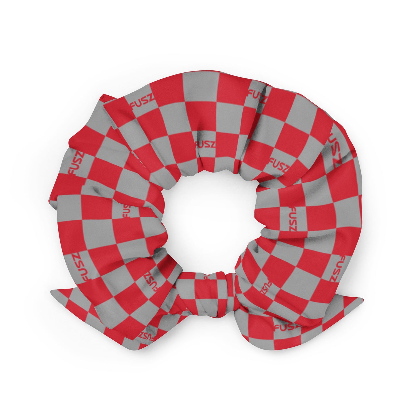 Scrunchie - Checkered Fusz Red