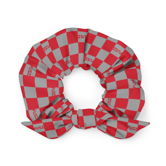 Scrunchie - Checkered Fusz Red