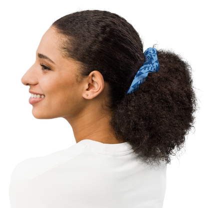 Scrunchie - Blue Fusz Pattern