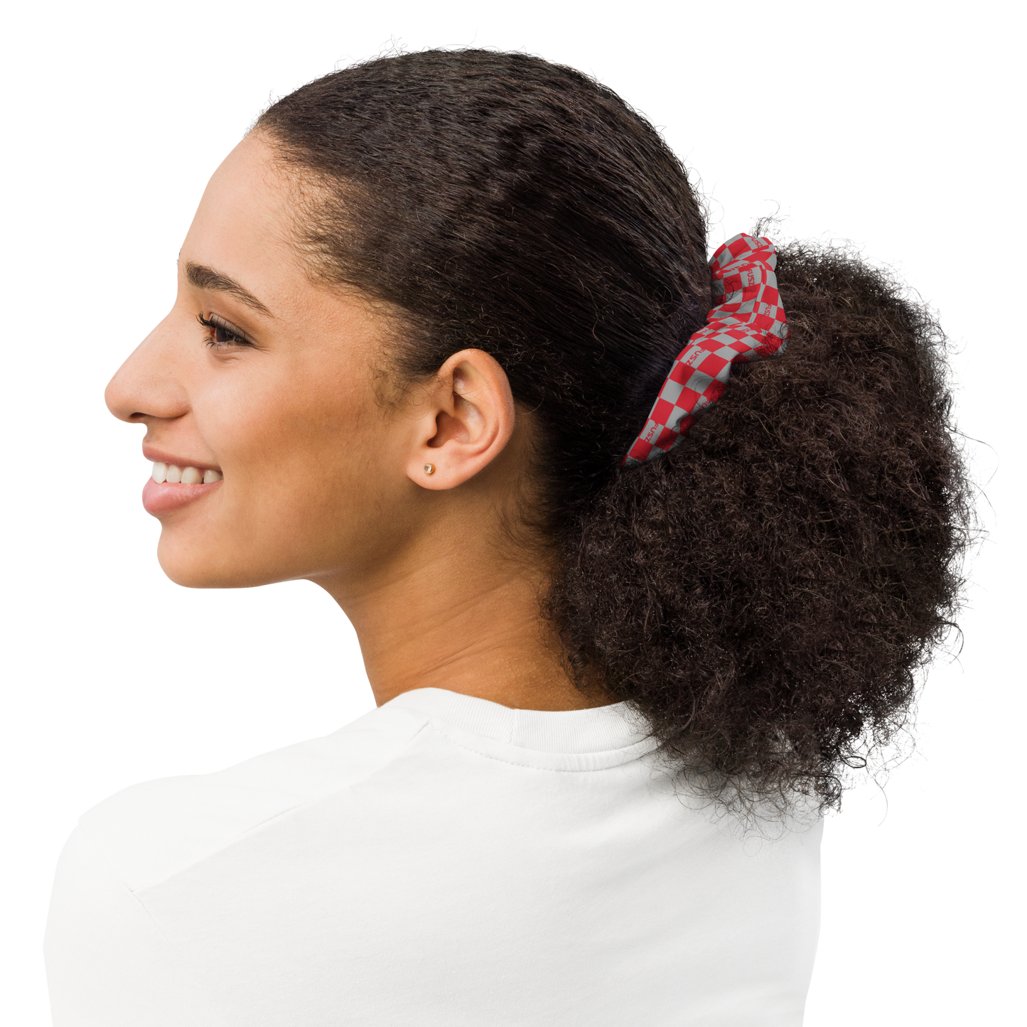 Scrunchie - Checkered Fusz Red