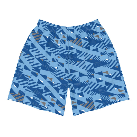 Men's Athletic Shorts - Blue Fusz Pattern