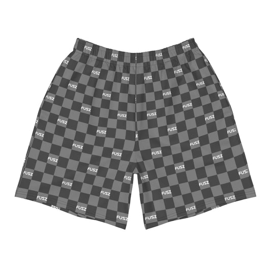 Men's Athletic Shorts - Checkered Fusz Gray