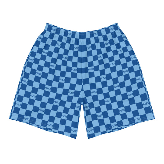 Men's Athletic Shorts - Checkered Fusz Blue