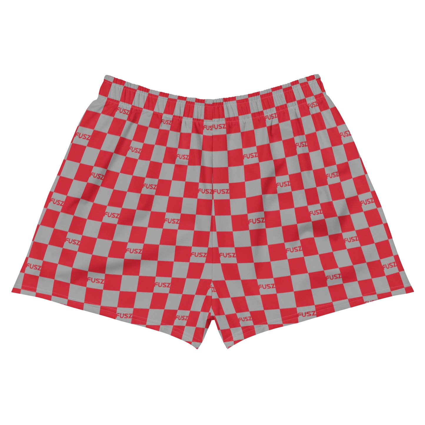 Women's Athletic Shorts - Checkered Fusz Red