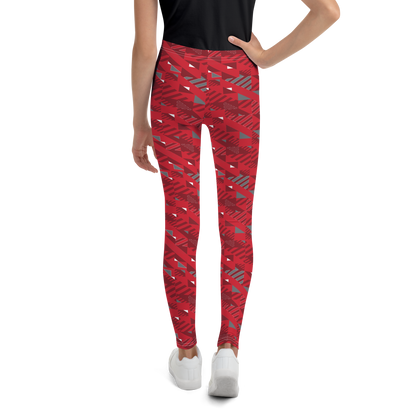 Youth Leggings - Fusz Red Pattern