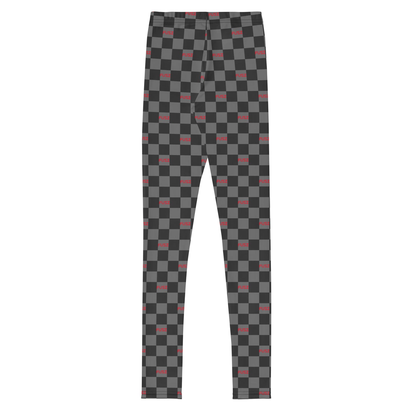 Youth Leggings - Checkered Fusz Gray and Red