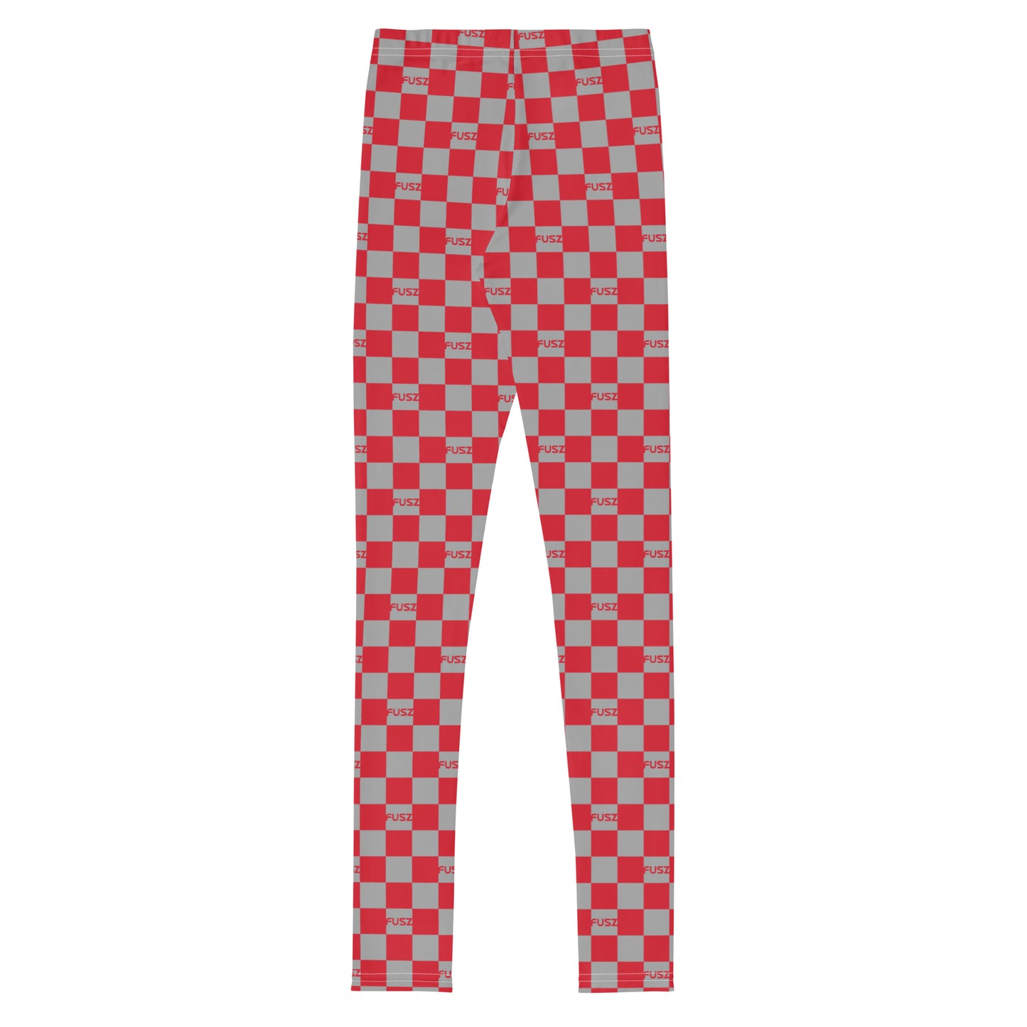 Youth Leggings - Checkered Fusz Red