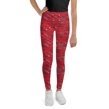 Youth Leggings - Fusz Red Pattern