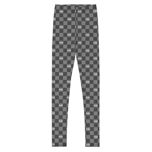 Youth Leggings - Checkered Fusz Gray