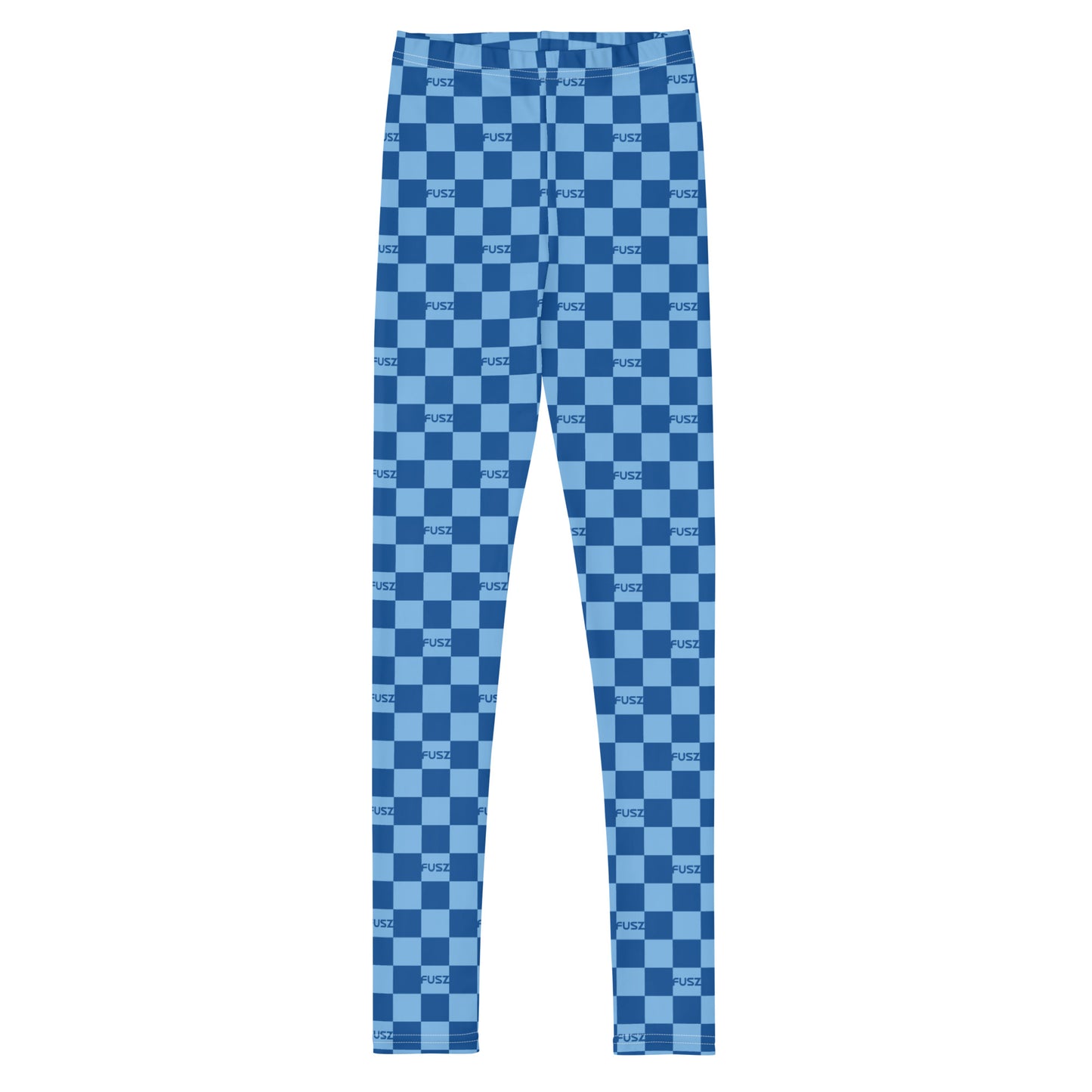 Youth Leggings - Checkered Fusz Blue