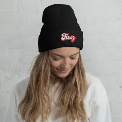 Adult Beanie Cuffed - Embroidered Vintage Fusz Script