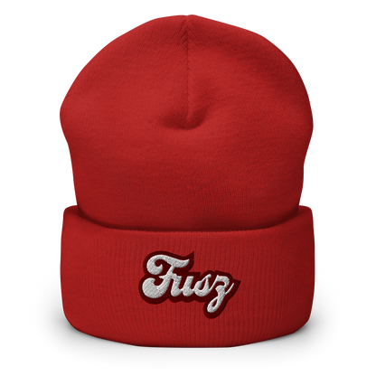 Adult Beanie Cuffed - Embroidered Vintage Fusz Script