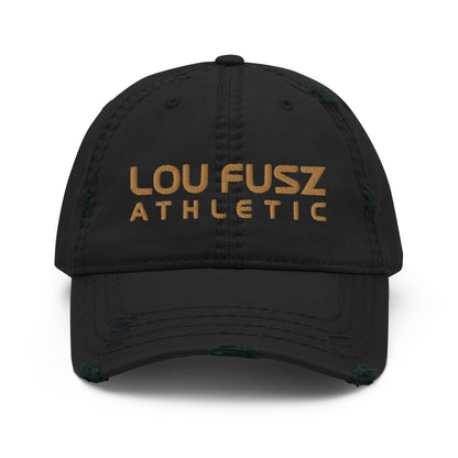 Adult Distressed Dad Hat - Embroidered Lou Fusz Athletic Stack