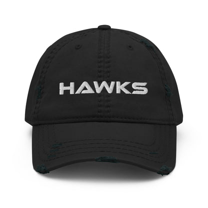 Adult Distressed Dad Hat - Embroidered Hawks