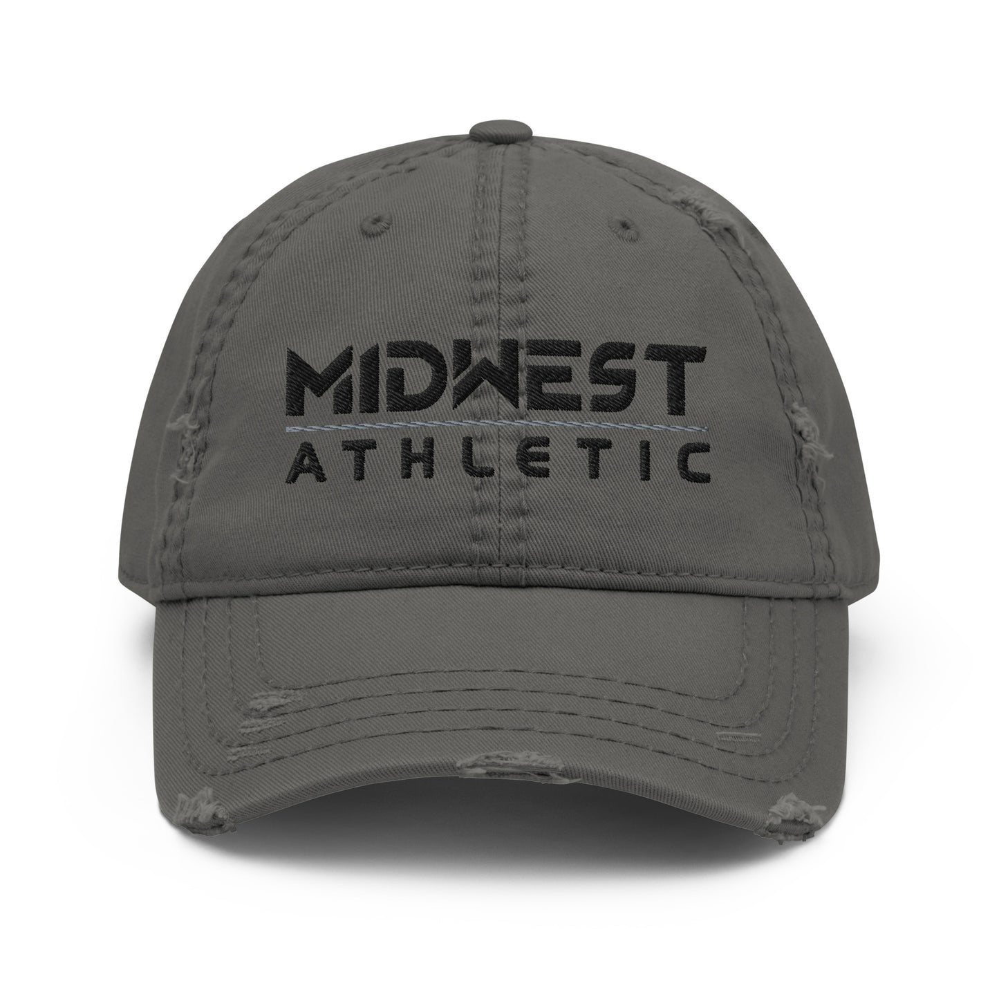 Adult Distressed Dad Hat - Embroidered Midwest Athletic Stack