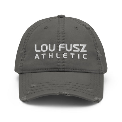 Adult Distressed Dad Hat - Embroidered Lou Fusz Athletic Stack