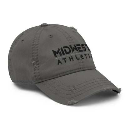 Adult Distressed Dad Hat - Embroidered Midwest Athletic Stack