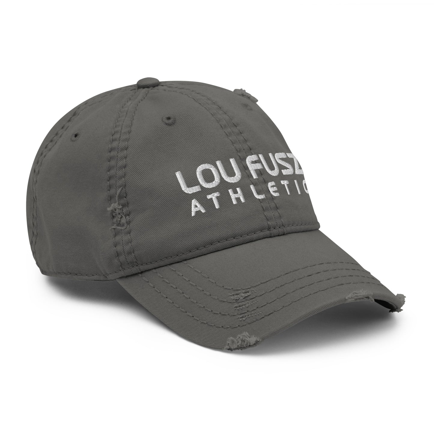 Adult Distressed Dad Hat - Embroidered Lou Fusz Athletic Stack