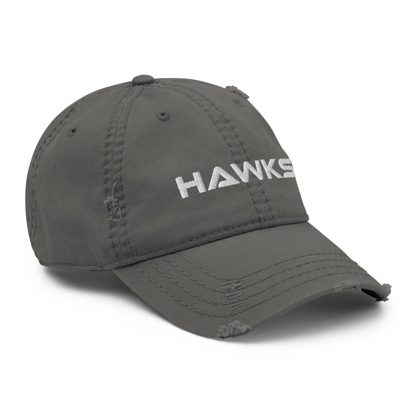 Adult Distressed Dad Hat - Embroidered Hawks