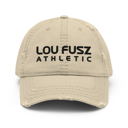 Adult Distressed Dad Hat - Embroidered Lou Fusz Athletic Stack