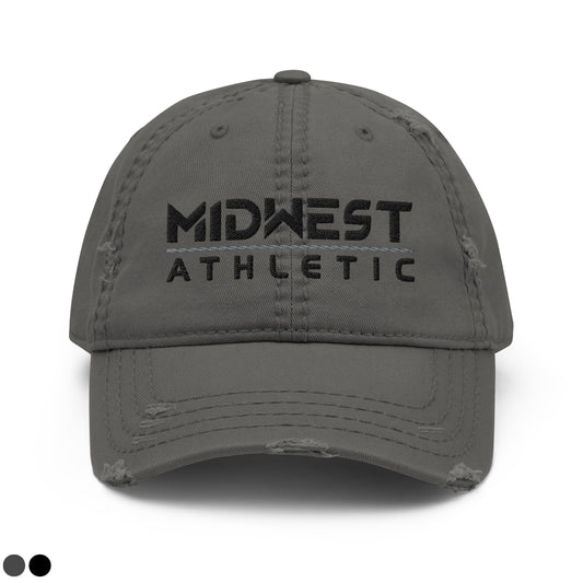 Adult Distressed Dad Hat - Embroidered Midwest Athletic Stack